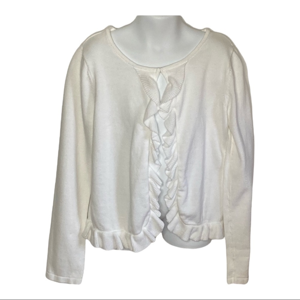 J Khaki JK Girls Ruffely Sweater Sz Large
